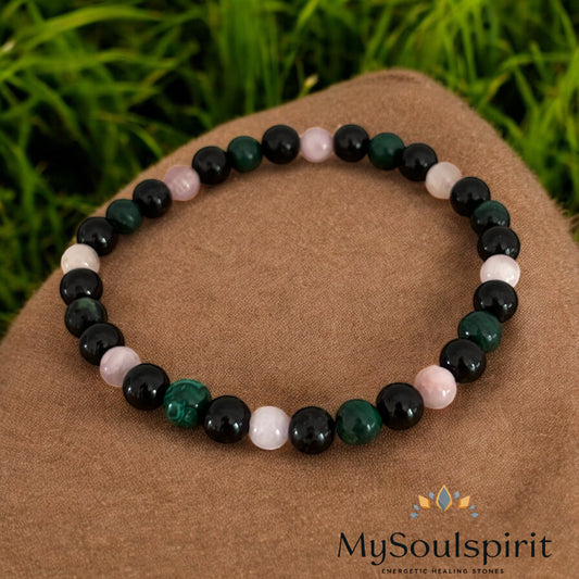 Armband "Weibliche Balance & Erneuerung" - mit Turmalin, Kunzit & Malachit
