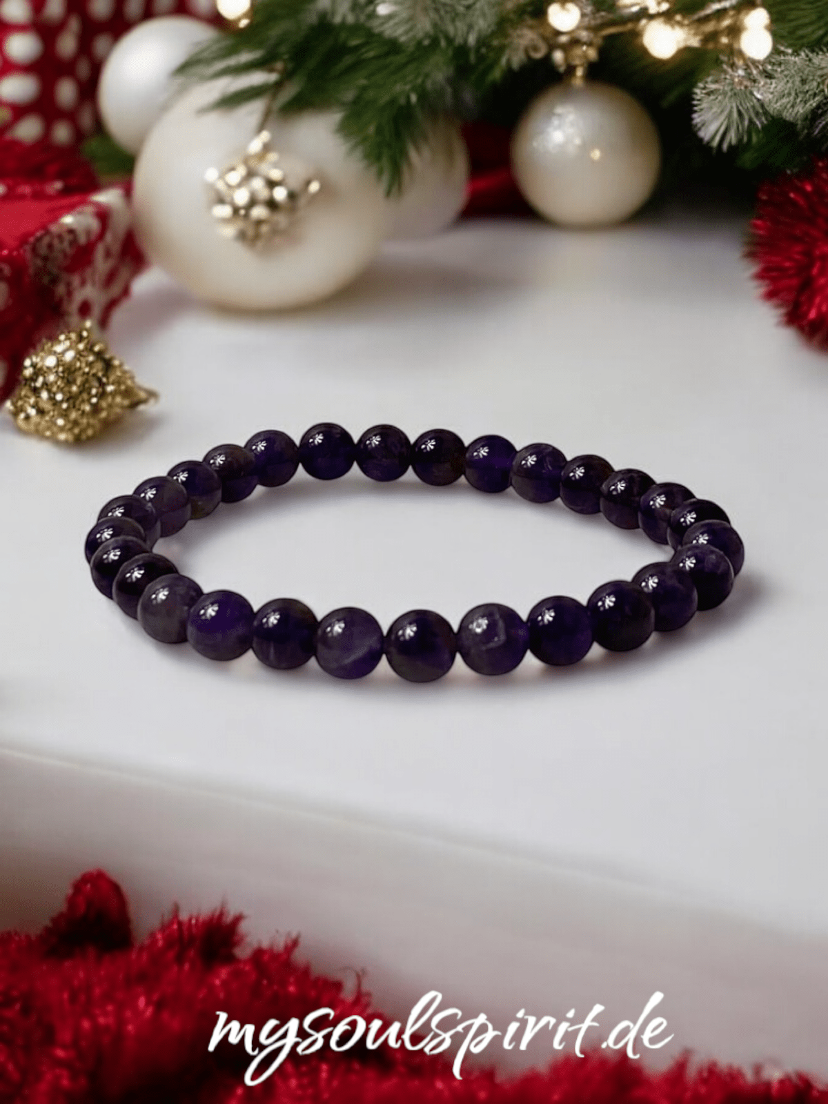 AMETHYST Heilsteinarmband mit Weihnachtsdekoration