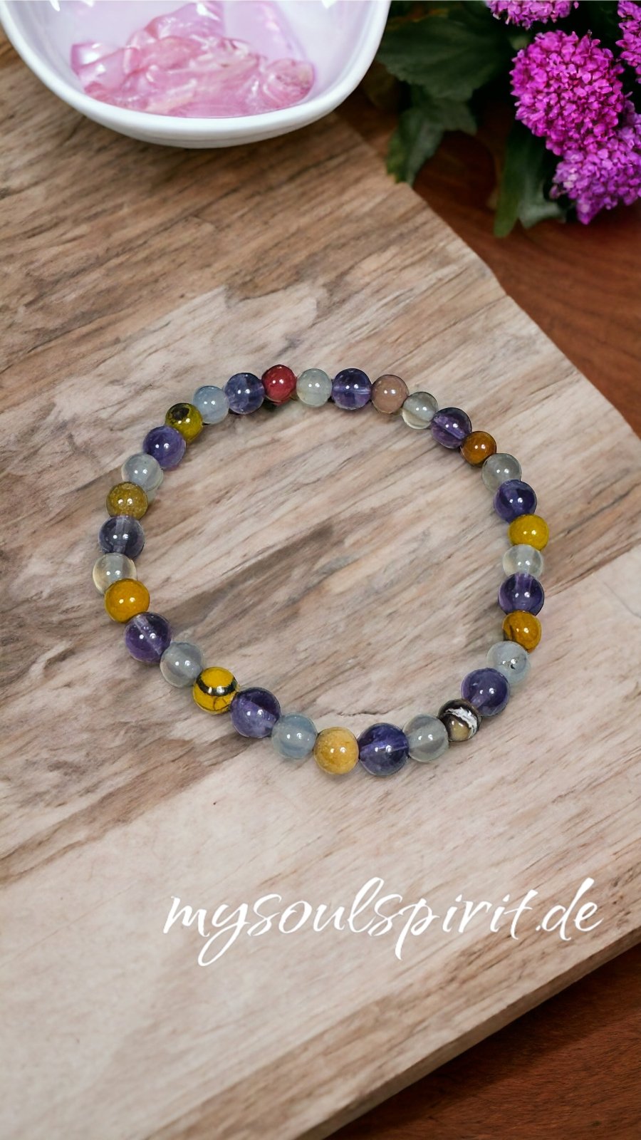 Armband "NEUANFANG" - Achat, Amethyst und Mookait
