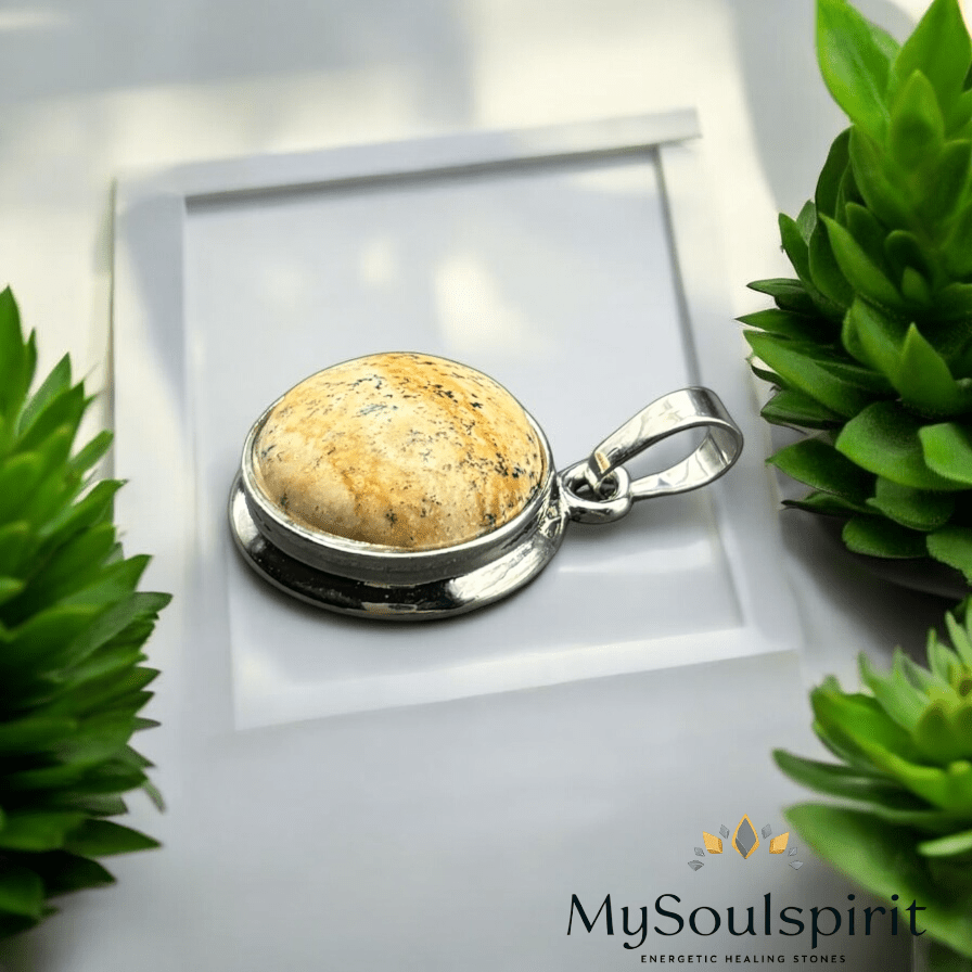 Bilderjaspis Kettenanhänger eingefasst - Kettenanhänger