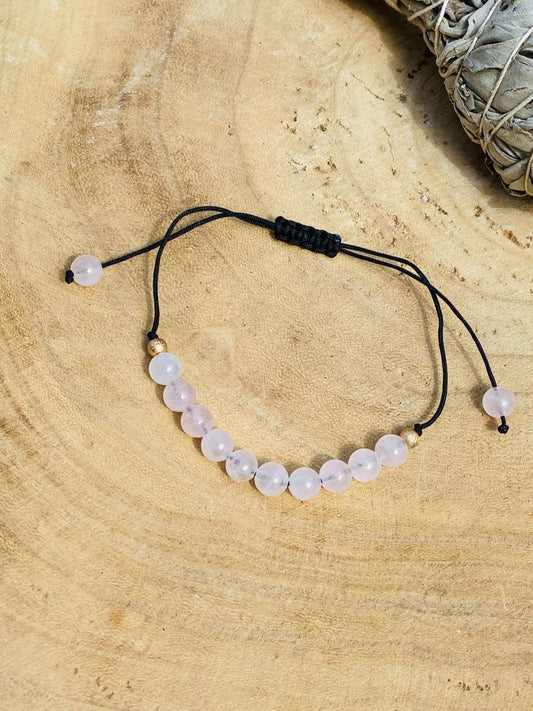 ROSENQUARZ Flecht - Armband / Größe verstellbar - Armband