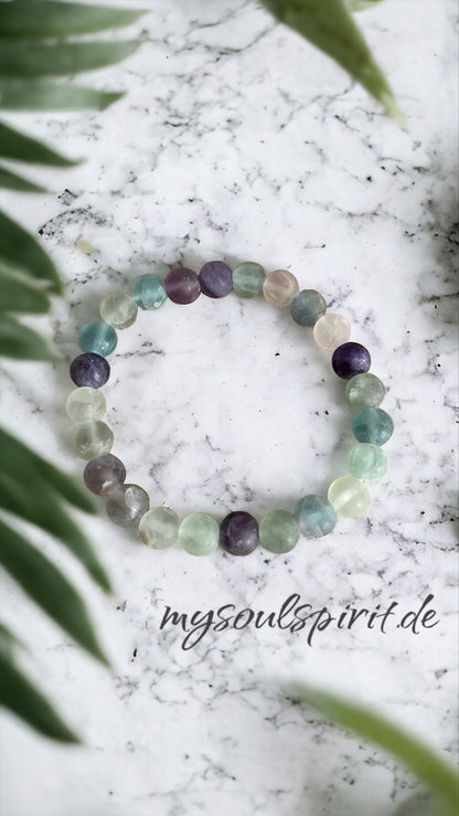 Bracelet FLUORITE mat - perles 8 mm