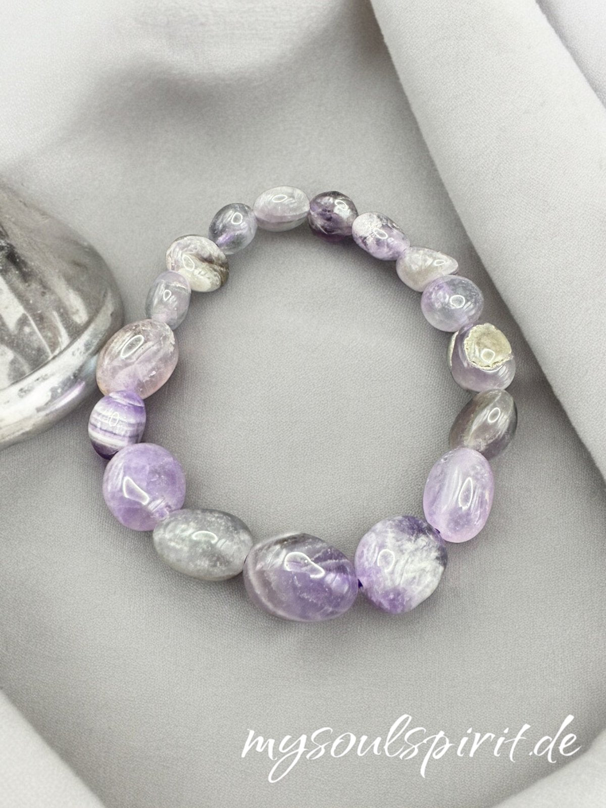 Amethyst Chevron Trommelstein - Armband - Umfang ca. 17 cm - Trommelstein - Armband