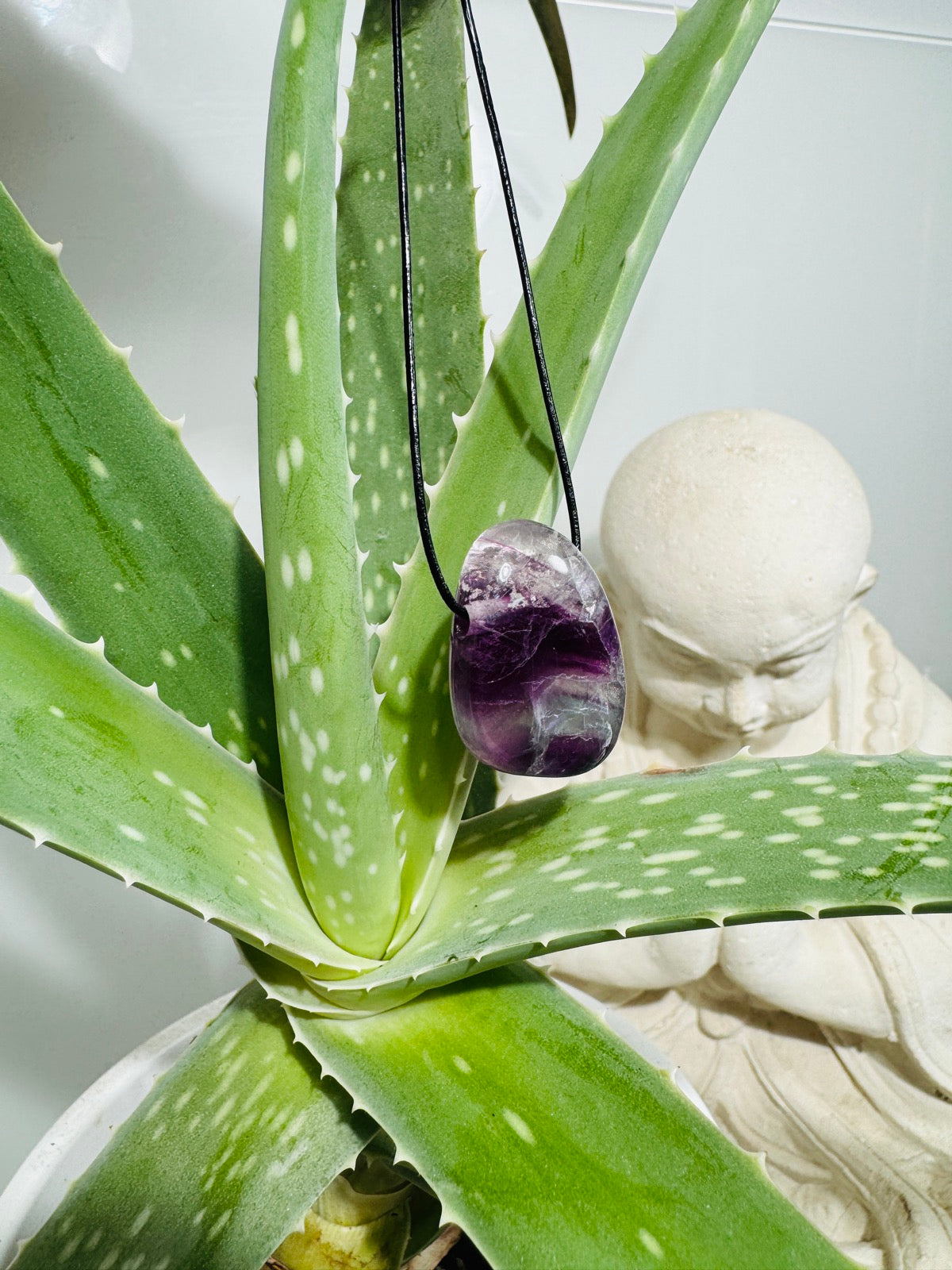 Pendentif FLUORITE avec bracelet cuir