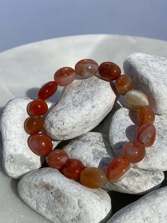 Bracelet pierre roulée CARNELIAN