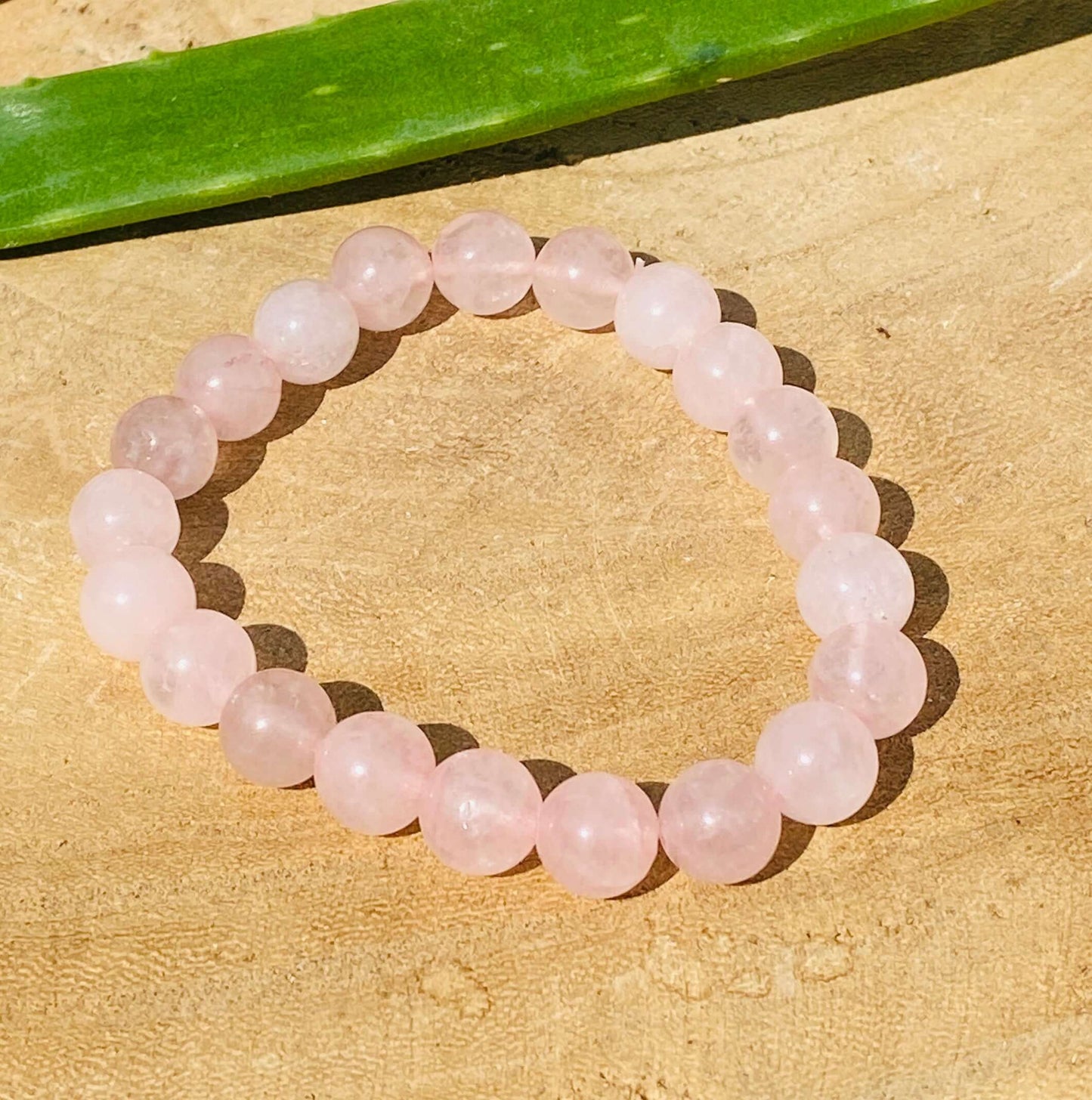 Bracelet QUARTZ ROSE - perles 6mm &amp; 8mm