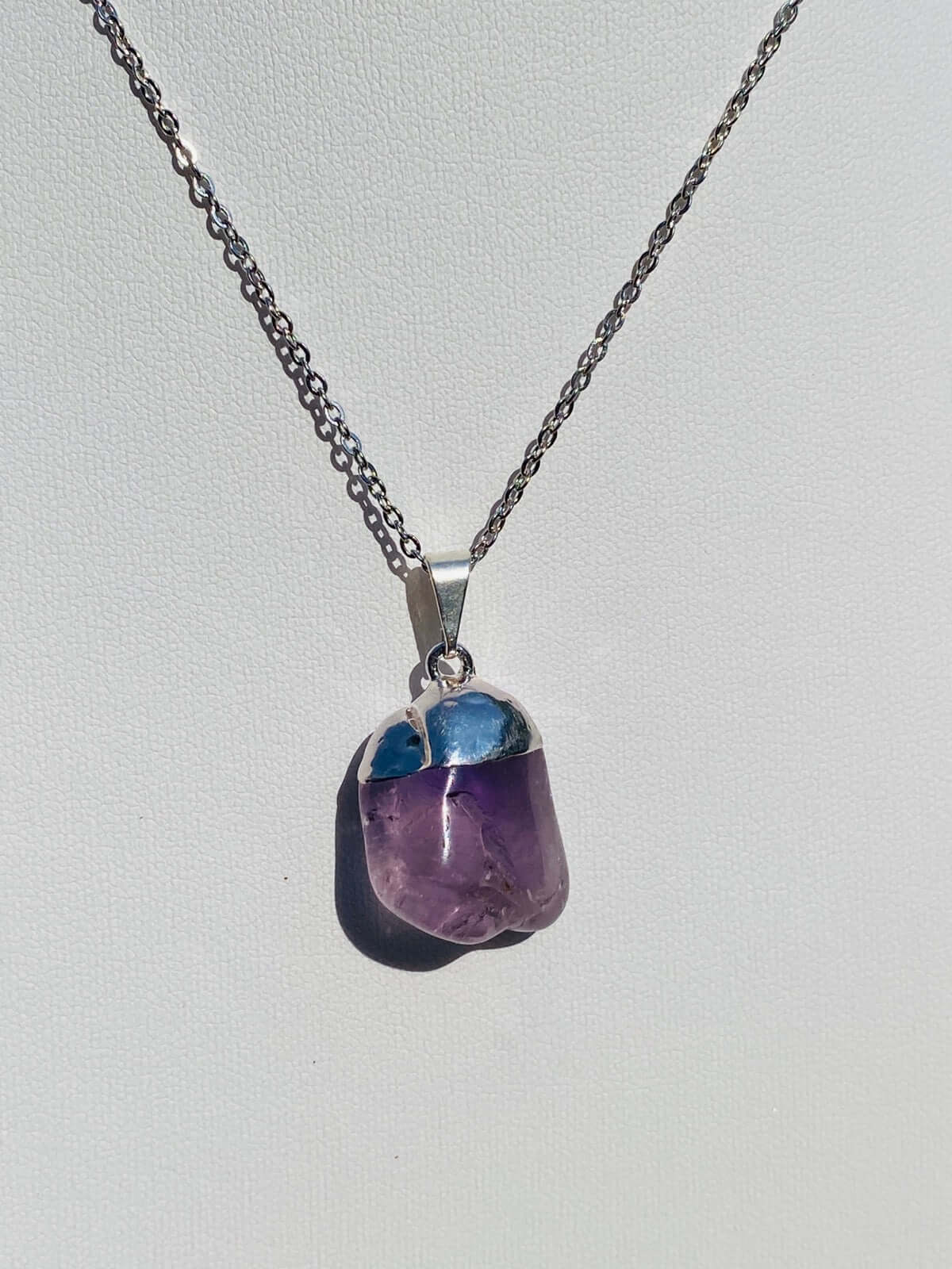 AMETHYST Kettenanhänger mit Silberlasche