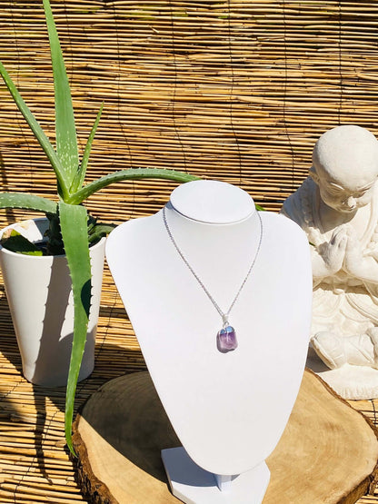 AMETHYST Kettenanhänger mit Silberlasche