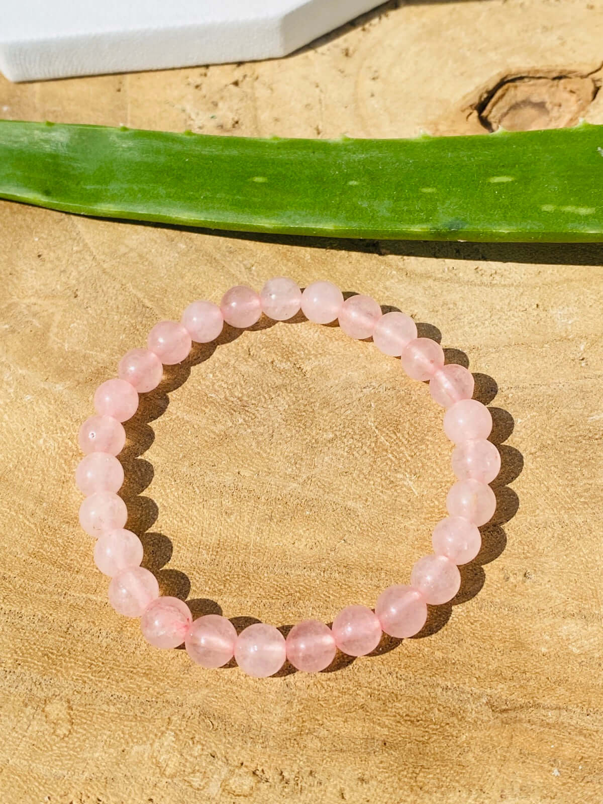 Bracelet QUARTZ ROSE - perles 6mm &amp; 8mm